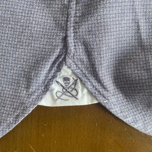 John Varvatos Star USA Slim Fit Shirt Men Size Small 15 32/33 Lavender Check - Picture 6 of 8